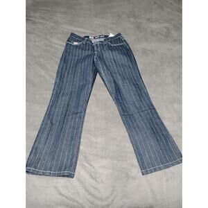 Womens Jr Cruel Girl Boot Cut Wabash stripe Size 9 Blue Jeans Y2K Cowgirl